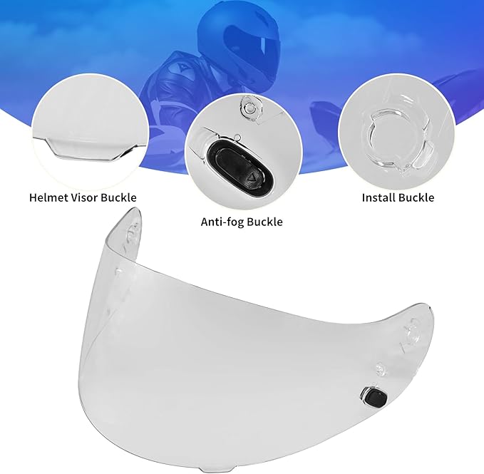 HJ-09 Helmet Visor Face Shield Compatible with CL-15/ CL-16/ CL-17/ CL-SP/AC-12 /FS-10/ CS-R1/ IS-16/ CS-R2/ TR-1 (Clear)