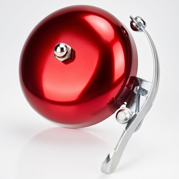 Bike Bell for Adults – Loud and Clear Sound, Classic Metal Design, Easy to Install, Suitable for Bicycles with Darker Colors, Mountain Bikes, Road Bikes, and Scooters (Red)