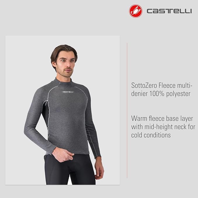 CASTELLI Men’s Flanders 2 Long Sleeve Baselayer, Premium Insulation & Breathability for Cold Road Cycling, Biking Rides