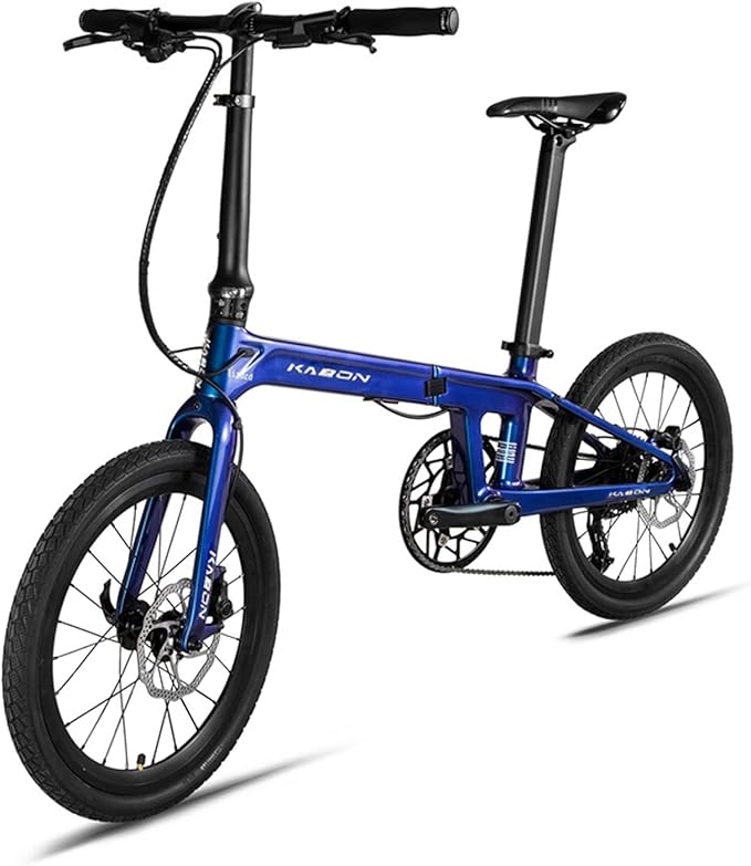 KABON Folding Bike for Adults, Carbon Fiber Mini Compact Folding Bike for Women Commuters City Foldable Bicycle 20inch Wheel