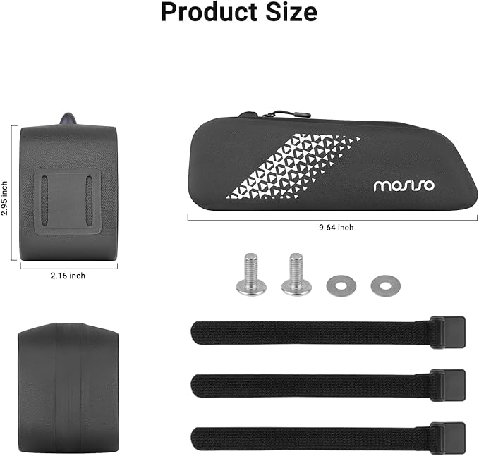 MOSISO Bike Frame Bag Top Tube Bike Bag, Waterproof Bicycle Front Frame Bags with Detachable Shoulder Strap, Cycling Accessories Tools Pouch Storage for Road Mountain Cycling, Black