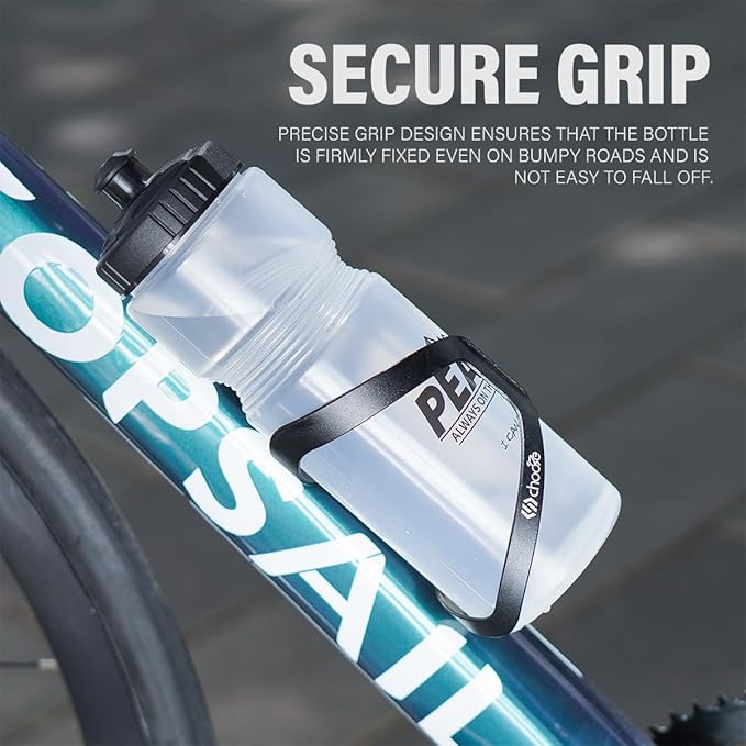 Chooee Bike Water Bottle Holder Aluminum, Bicycle Water Bottle Cage for Road Bikes Mountain Bikes Black 2-Pack