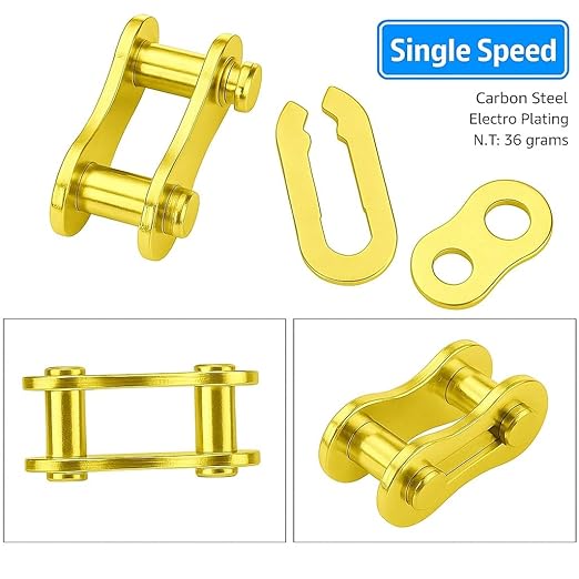 Single Speed Bike Chain | Link Connector Master Link for Bicycle Chain | Bike Chains | Quick Link | Chain Connector | MTB Master Link 1/2X1/8 Suitable with All Single Speed Bike Gold 5 Unit Set.