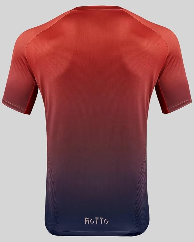 ROTTO Mens MTB Jersey Mountain Bike Cycling Shirt Short Sleeve for MTB BMX Downhill Wicking Quick Dry