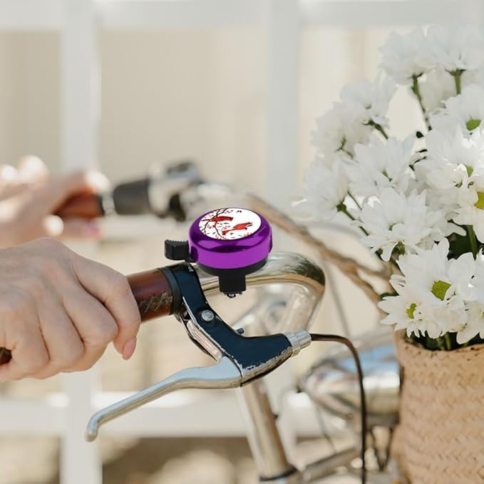 WIRESTER Purple Aluminum Round Bike Bell, Classic Ring Bicycle Bell, Bike Accessories Bell Ring for Adults Kids Girls Boys