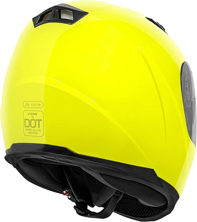 VCAN VX Lightweight Full Face Motorcycle Street Bike Helmet with Extra Tinted Visor, Coolmax Technology & OTG Ready, DOT Approved