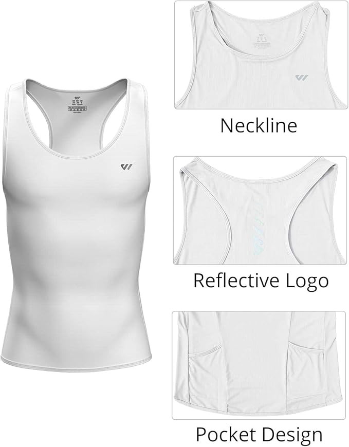 Lo.gas Sleeveless Cycling Jersey Men, Biking Base Layer Breathable and Lightweight with Back Pocket Sports Vest