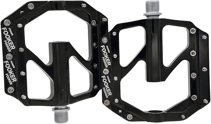 FOOKER Bike Pedals Non-Slip Aluminum Alloy MTB Mountain Bike Pedals 3 Bearing 9/16" for Road BMX MTB Bikes