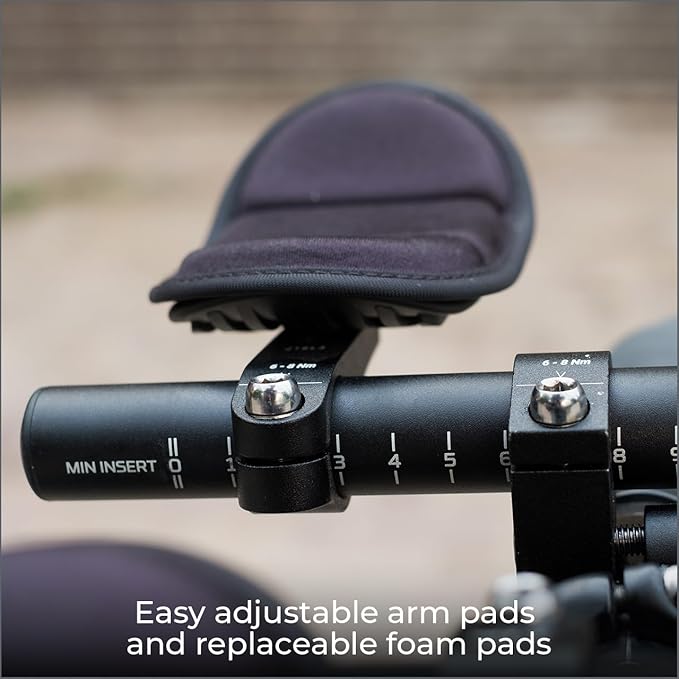 BBB Cycling Aero Bars Aluminium Two-Piece Tri Bars for Road Bike Aerodynamic J-Bend AeroMax BHB-60,Black