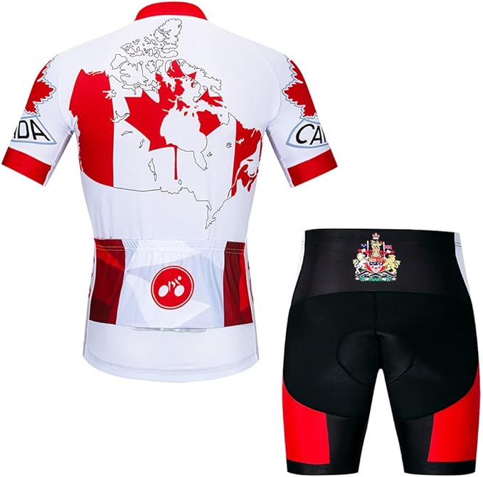 Hotlion Men's Cycling Jersey Sets Gel Pad Summer Bike Clothing Suit Breathable Bike Clothes with 3 Rear Pockets