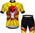 Hotlion Men's Cycling Jersey Sets Gel Pad Summer Bike Clothing Suit Breathable Bike Clothes with 3 Rear Pockets