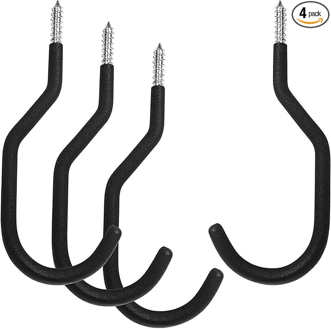 SMARTOLOGY Heavy Duty Bike Hook, 4 Pack Regular Size Bicycle Hangers, Ceiling or Vertical Wall Storage Hooks