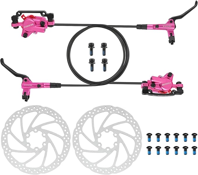 MEROCA M800 Mountain Bike Hydraulic Disc Brakes Hydraulic Bike Brakes Front 800mm and Rear 1400mm with PM Adapter for 160mm Rotor