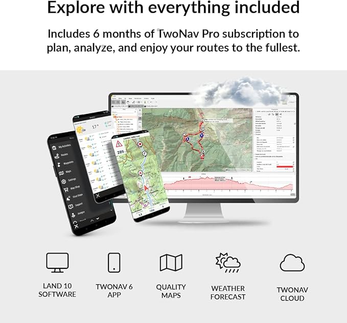TwoNav Terra (32 GB) + Maps Included, GPS Bike Computer with 3.7-inch Wide Screen for Mountain, Hiking, MTB, Bicycle