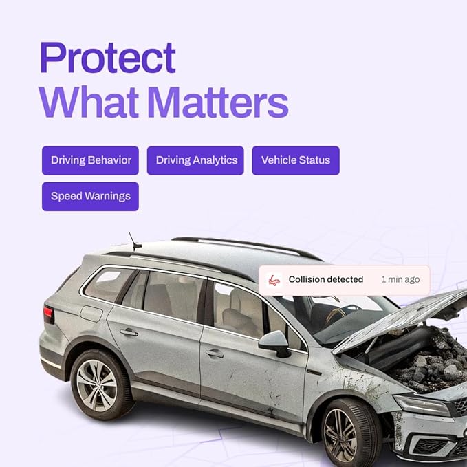 SmartWheels Real-time GPS Tracker|1-Month Free App Subscription Included| Location Tracking | Geo-Fencing| Driving & Vehicle Health Monitoring | Accident Alerts| for Families & Fleets|