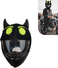 Full Face Motorcycle Helmet Cover, Scratch-Resistant Motorcycle Headgear Protective Cover, Funny Cute Cartoon Fluffy Plush Helmet Decoration, for Most Full Face Headgear (Green)