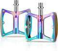 Hikenture Road Bike Pedals Mountain Bicycle Flat Pedals 9/16" Sealed Bearing Lightweight Aluminum Alloy Colorful Wide Platform Cycling Pedal for BMX/MTB(A)