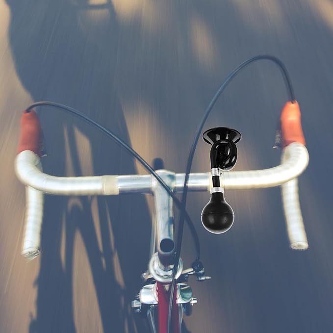 BESTYASH Retro Bicycle Air Horn with Spiral Shape, Loud Bike Handlebar Horn for Road and Mountain Bikes, Vintage Cycling Bell for Riding Safety and Warning, Black