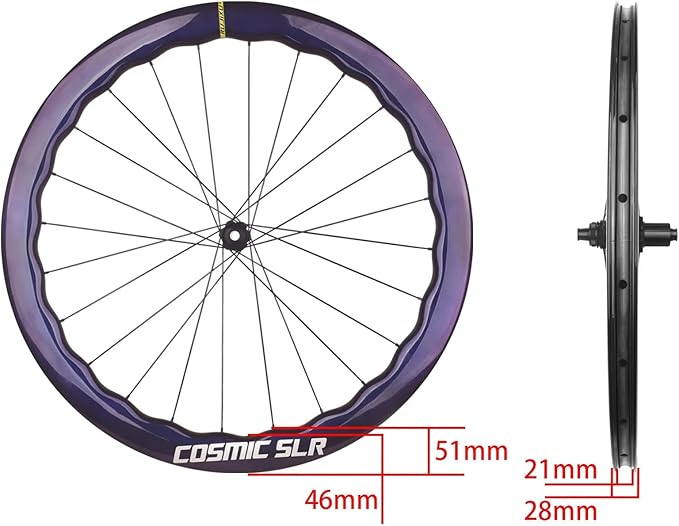 Carbon Road Bike Wheelset, 700C Bicycle Center Lock Disc Brake 6 Bolt Hub Wave Rim Wheels, for Long-Distance Riding