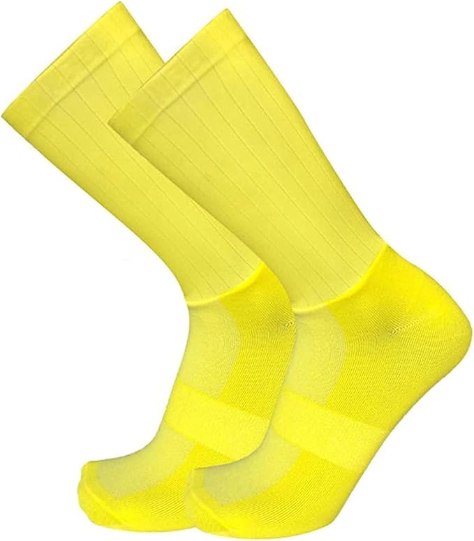 Aero Socks Cycling Aero Socks For Men Anti-Slip Silicone Aero White Line Cycling Sports Running Socks 6-11