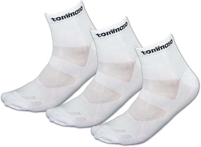Tommaso Classic Breathable Cycling Socks for Men & Women – Quarter Ankle Compression, Anti-Blister Support