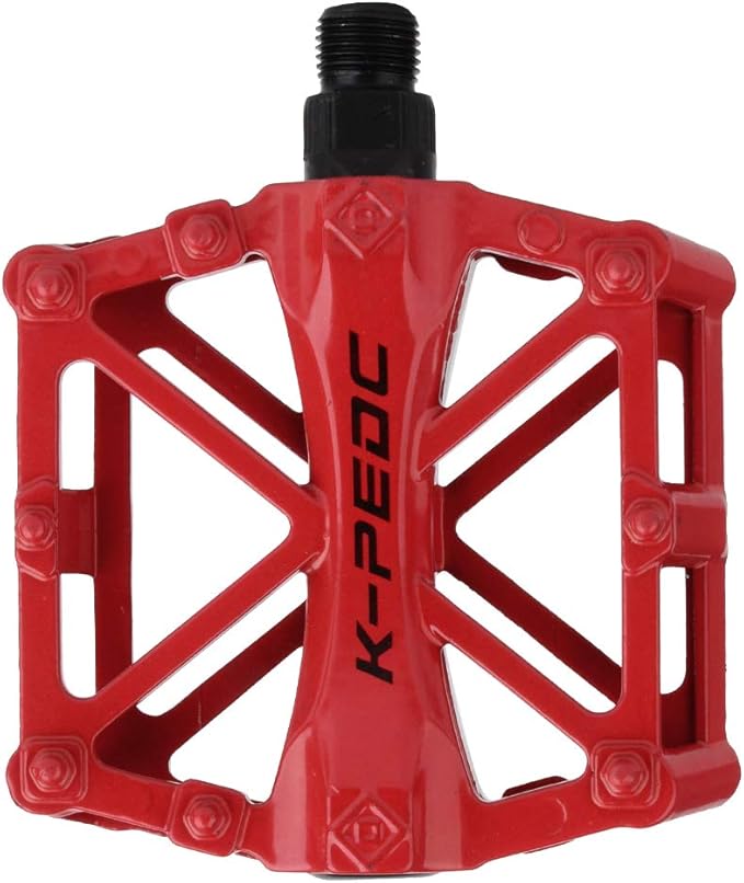 Aluminium CNC Bike Pedals 9/16", Lightweight Mountain Road Bike Pedal with 16 Anti-Skid Pins Bicycle Pedals for MTB BMX