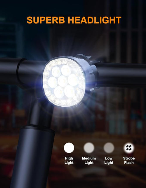 2026 Ultra Slim Bike Lights with Reflectors, 8+6 Modes Bike Headlight and Tail Light Assemblies Motorcycle, IP65 Waterproof & Dual USB-C 1-2 Hrs Fast Charge Bike Lights for Night Riding Cycling