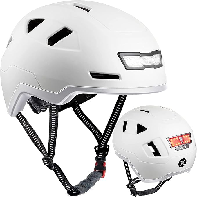 XNITO Bike Helmet with LED Lights - Urban Bicycle Helmet for Adults, Men & Women - CPSC & NTA-8776 Dual Certified - Class 3 E-Bikes, Scooters, Onewheel, Commuter, Mountain