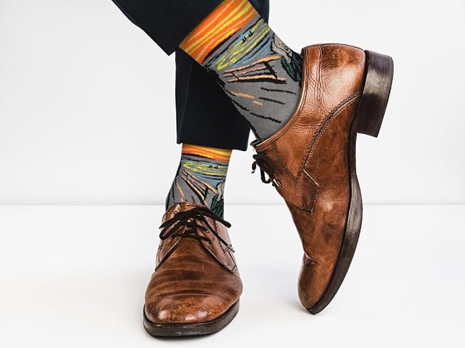 Real Sic Fun Socks for Men and Women - Cozy Cotton Dress Socks with Colorful Designs - Cool, Casual, Wacky Patterned