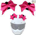2 PCS Bow Cat Ears Helmet Decorations, Cute Plush Cat Ears Helmet Decor, Fun Detachable Decorative Accessories for Helmets, Universal for Motorcycle Bicycle Scooter Helmets (Red)