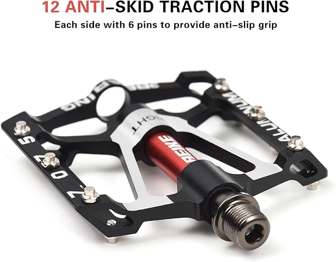 Bike Pedals, Mountain Bike Pedals Lightweight Aluminum Bicycle Pedals Road Bike Cycling Pedals Platform