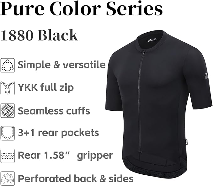 YKYWBIKE Cycling Jersey Men with Pockets Bike Jersey Short Sleeve Biking Shirts for Men Cycling Breathable MTB Biker Shirts