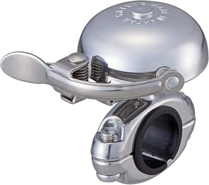 CATEYE OH-2300A Hibiki Bell – Classic Style Brass Bike Bell with Aluminum Bolt-on Design, Fits 22.2 mm or 25.4 mm Handlebars, Road, Hybrid, Touring Style Bicycles