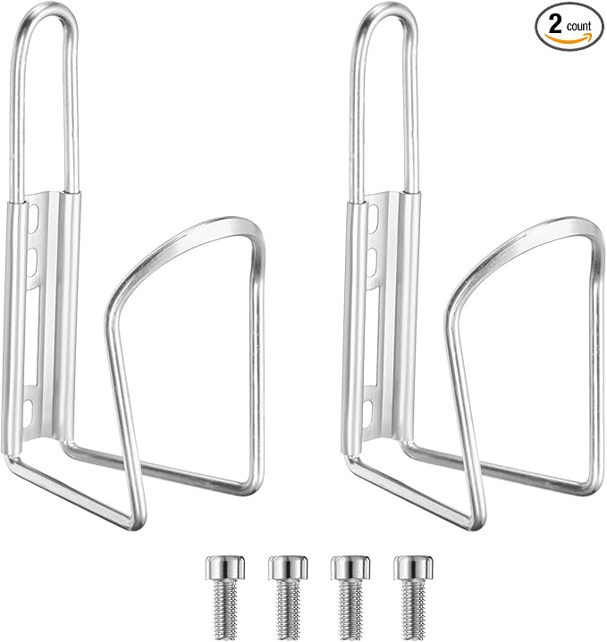HARFINGTON Bicycle Water Bottle Cage Aluminum Basic Bike Universal Water Bottle Holder Mount with Screws for MTB Mountain Road Gravel