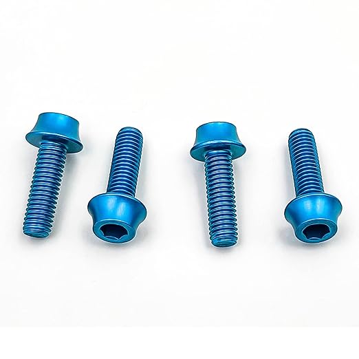 ONIPAX Aluminum Water Bottle Cage Bolts M5 x 16mm Pack of 4 pcs (Blue)