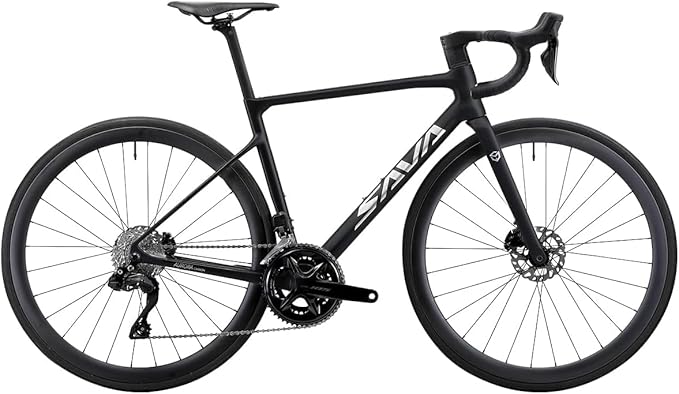 SAVADECK Carbon Road Bike Lightweight 24-Speed Shifting Road Bicycle with Shimano 105 Di2 7170 Groupset, T1000 Carbon Frame with 700C Carbon Wheelset Disc Brake Race Bikes