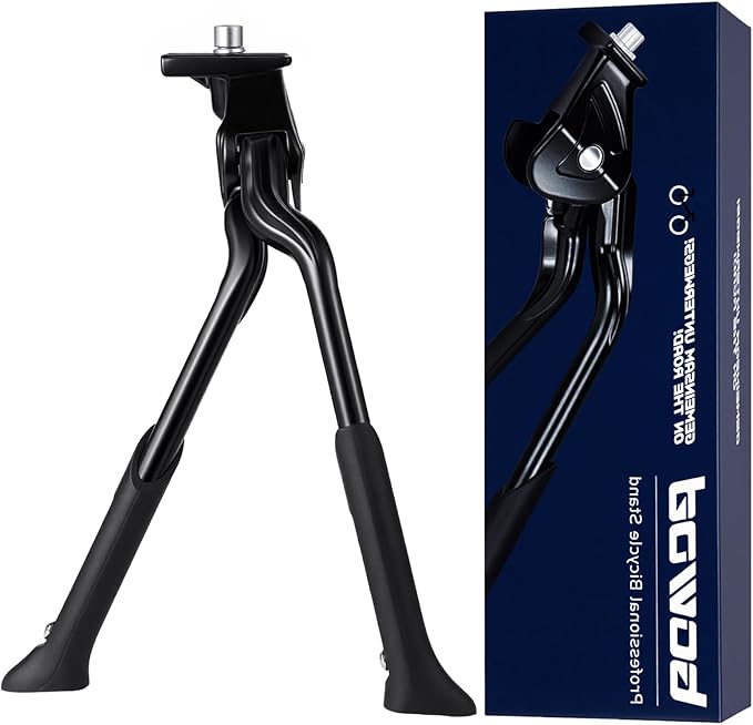 Bike Stand for 24"-28" - Adjustable & Foldable Bike Kickstand with Stable Double Leg & Chain Protection - Easy to Mount Kickstand for Adult Bike - Durable Design for Trekking & Mountain Bike