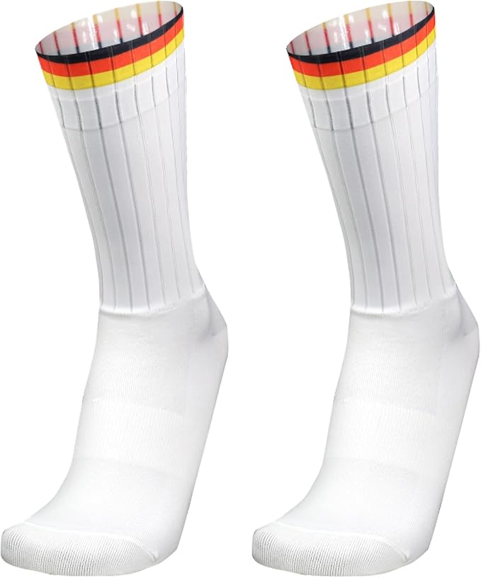 Aero Socks Cycling Aero Socks For Men Anti-Slip Silicone Aero White Line Cycling Sports Running Socks 6-11