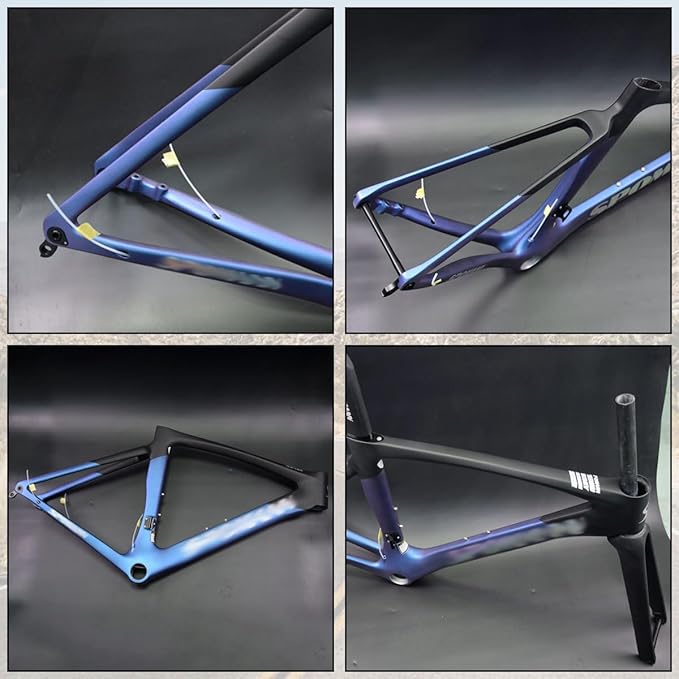 700C Road Bike Frameset 49/52/54/56/58cm Carbon Fiber Bikes Frame Thru Axle 100/142mm Disc Brake Frames Internal Routing