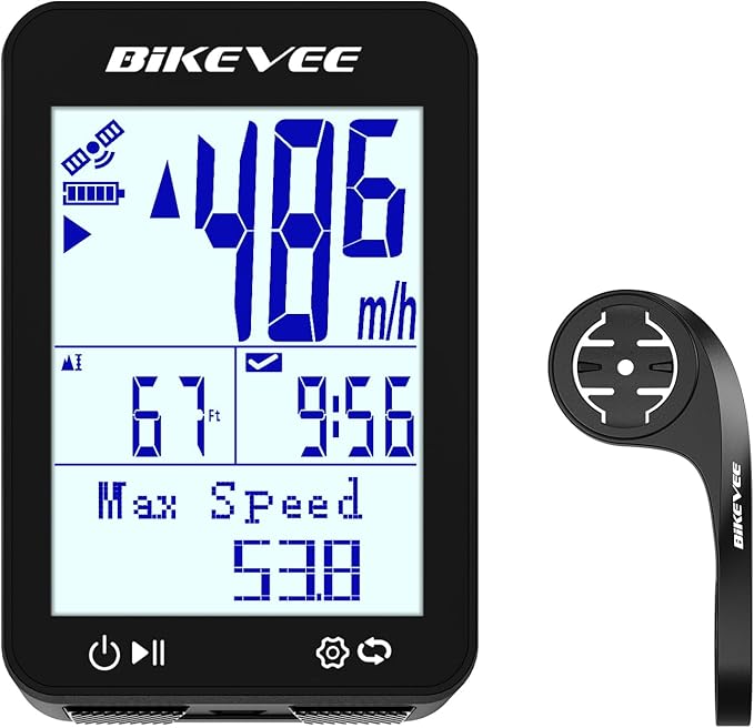 GPS Speedometer & Odometer - Wireless Bike Computer, Auto Start/Stop, Auto Backlight, IPX7 Waterproof, 2.4" LCD, Cycling Tracker in MPH & KM/H