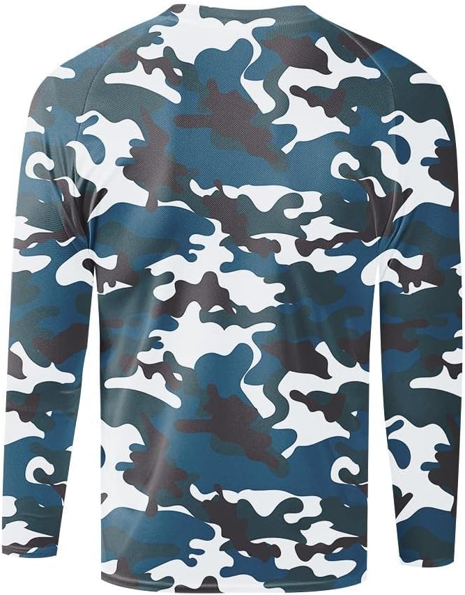 Men's MTB Shirt Long Sleeve Off-Road Motocross Cycling Jersey Mountain Bike Shirts Quick-Dry Moisture Wicking