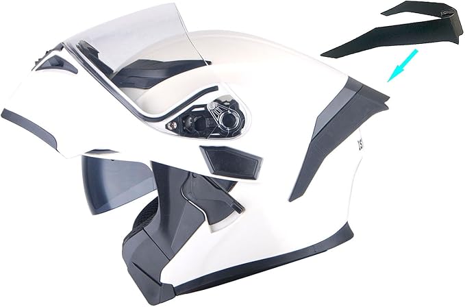 1Storm Motorcycle Modular Full Face Helmet Flip up Dual Visor Sun Shield: HB89 Glossy White