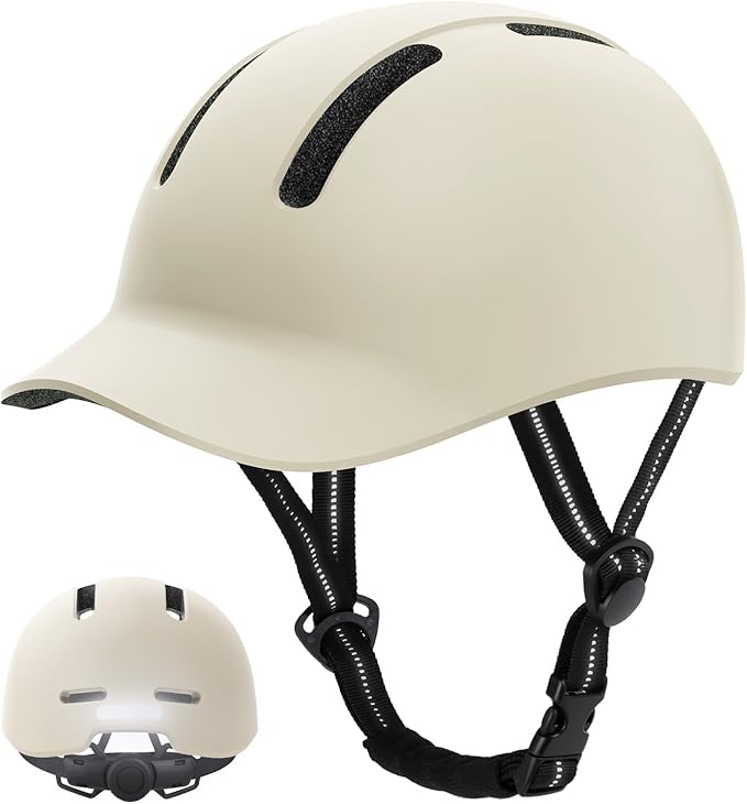 Shinmax Adult Bike Helmet for Men & Women - Lightweight Adjustable Baseball Cap Style Cycling Helmet with Reflective Strip, Perfect for Urban Commuter & Road Biking