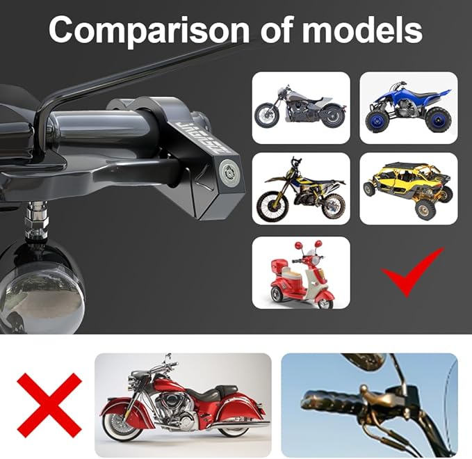 Motorcycle Lock 'Combo Anti Theft Lock' for Motorbike, Scooters, ATV & Dirt Bike
