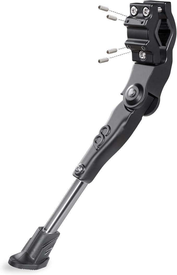 CyclingDeal Adjustable Rear Mount Bicycle Kickstand | Sturdy & Durable Bike Kickstand for 24-29" Adult & Kid Bicycles, MTB & 700C Road/Hybrid Bikes | Premium Quality Full Aluminium w/New Clamp Design