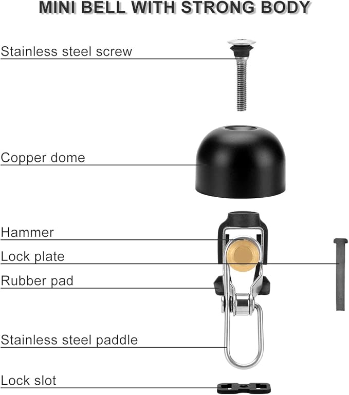 ROCKBROS Bike Bell Classic Bicycle Bell for Bike Ring Bell with Loud Sound Bells for Road Mountain Bike Handlebars Adults