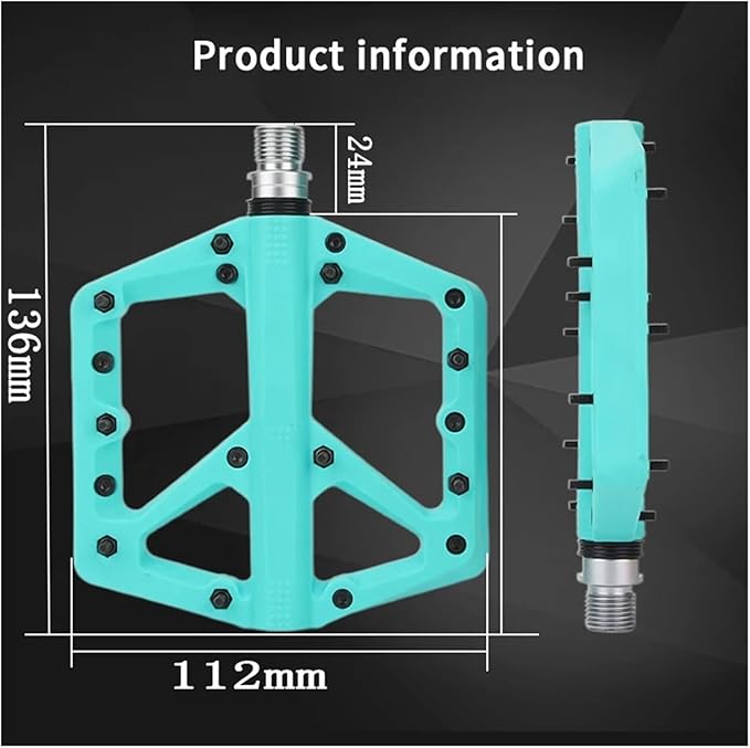 Bicycle Pedals Nylon Platform Footrest Flat Mountain Bike Paddle Grip Pedalen Bearings Footboards(Purple)