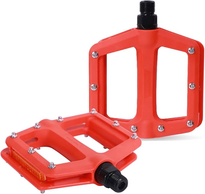 DRBIKE Mountain Bike Pedals MTB Pedals 9/16" Sealed Bearing Lightweight Nylon Bicycle Flat Platform Pedals for MTB BMX Road Bike Kids Bike Replacement Pedal