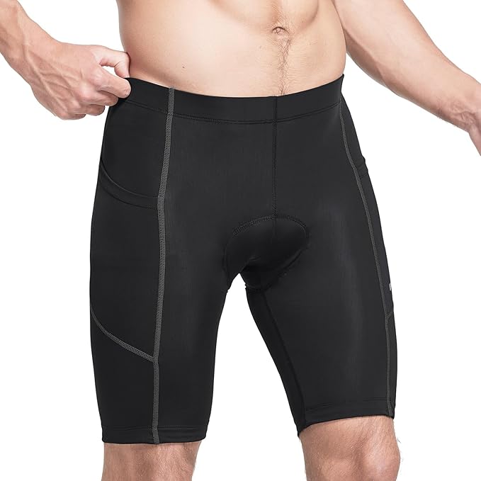 baleaf Men's Padded Bike Shorts Cycling Road Biking Riding Bicycle Cycle Wear Pockets UPF 50+ MTB Accessories Tights