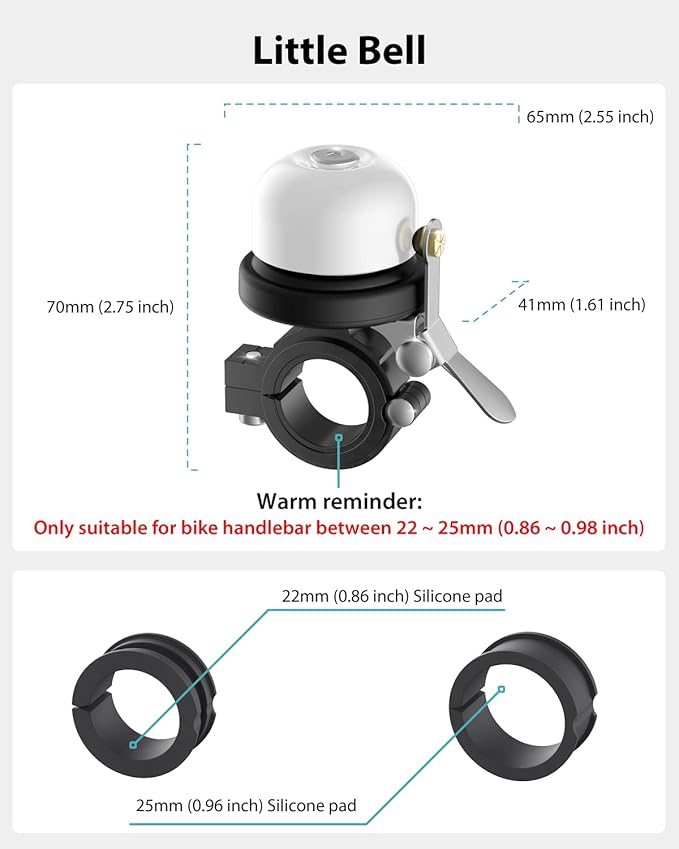 Bicycle Bell for Apple AirTag, Stouchi AirTag Bike Mount GPS Tracker Waterproof Classic Brass Holder Hides Air Tag Under Bike Bell Anti-Theft 2 Sizes for Choice